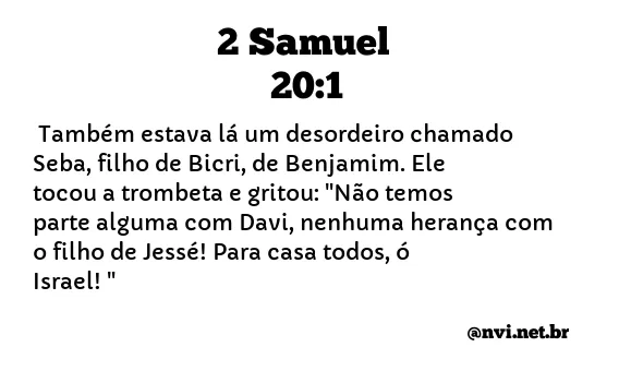 2 SAMUEL 20:1 NVI NOVA VERSÃO INTERNACIONAL