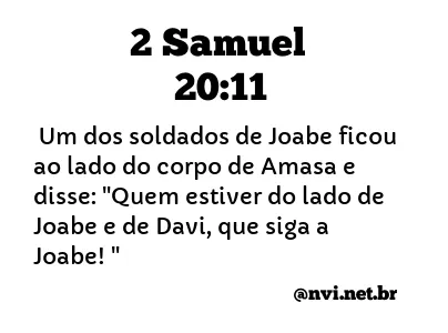 2 SAMUEL 20:11 NVI NOVA VERSÃO INTERNACIONAL