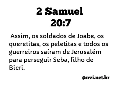 2 SAMUEL 20:7 NVI NOVA VERSÃO INTERNACIONAL