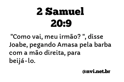 2 SAMUEL 20:9 NVI NOVA VERSÃO INTERNACIONAL