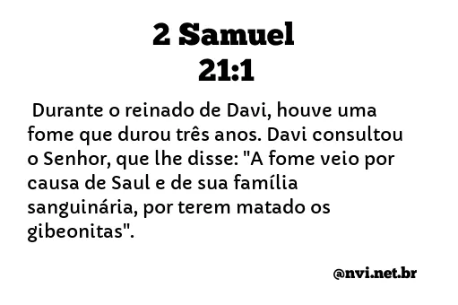 2 SAMUEL 21:1 NVI NOVA VERSÃO INTERNACIONAL