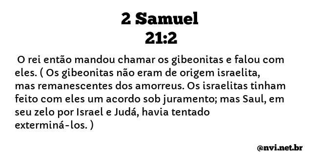 2 SAMUEL 21:2 NVI NOVA VERSÃO INTERNACIONAL