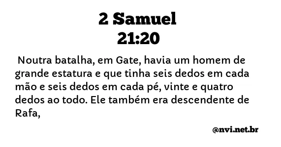 2 SAMUEL 21:20 NVI NOVA VERSÃO INTERNACIONAL