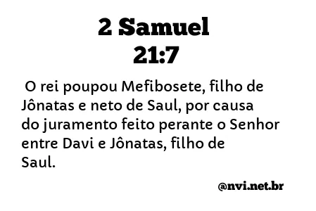 2 SAMUEL 21:7 NVI NOVA VERSÃO INTERNACIONAL