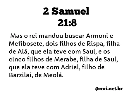 2 SAMUEL 21:8 NVI NOVA VERSÃO INTERNACIONAL