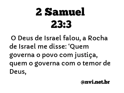 2 SAMUEL 23:3 NVI NOVA VERSÃO INTERNACIONAL