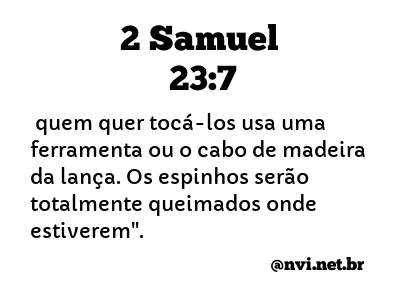 2 SAMUEL 23:7 NVI NOVA VERSÃO INTERNACIONAL