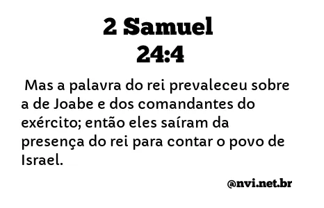 2 SAMUEL 24:4 NVI NOVA VERSÃO INTERNACIONAL