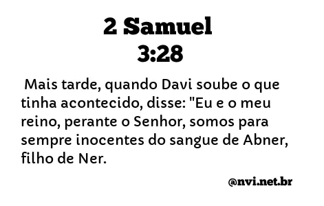 2 SAMUEL 3:28 NVI NOVA VERSÃO INTERNACIONAL