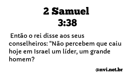 2 SAMUEL 3:38 NVI NOVA VERSÃO INTERNACIONAL