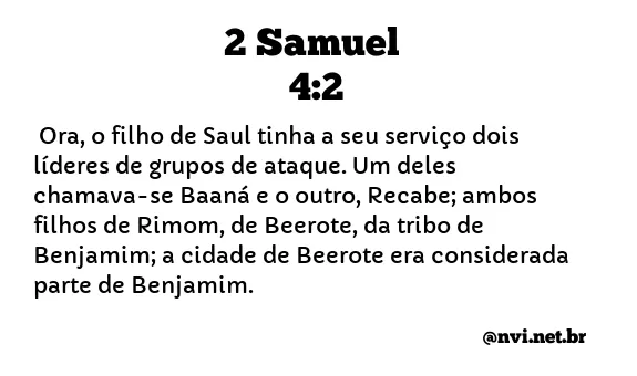 2 SAMUEL 4:2 NVI NOVA VERSÃO INTERNACIONAL