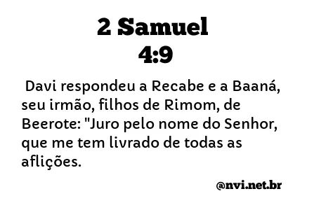 2 SAMUEL 4:9 NVI NOVA VERSÃO INTERNACIONAL