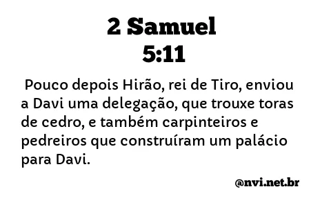 2 SAMUEL 5:11 NVI NOVA VERSÃO INTERNACIONAL