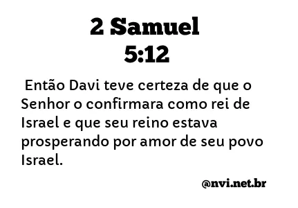 2 SAMUEL 5:12 NVI NOVA VERSÃO INTERNACIONAL