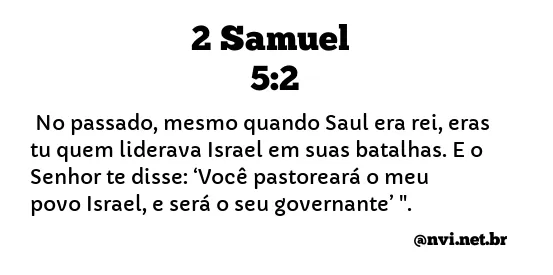 2 SAMUEL 5:2 NVI NOVA VERSÃO INTERNACIONAL