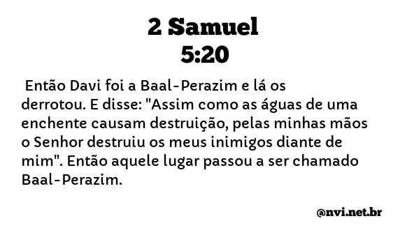 2 SAMUEL 5:20 NVI NOVA VERSÃO INTERNACIONAL