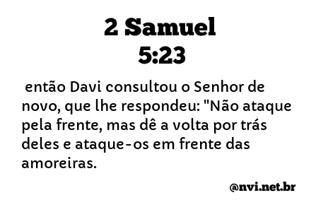 2 SAMUEL 5:23 NVI NOVA VERSÃO INTERNACIONAL