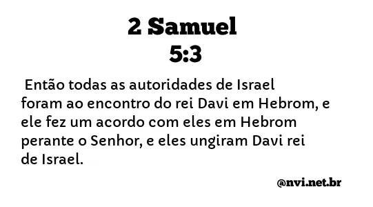 2 SAMUEL 5:3 NVI NOVA VERSÃO INTERNACIONAL