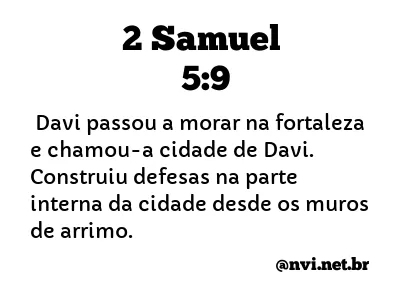 2 SAMUEL 5:9 NVI NOVA VERSÃO INTERNACIONAL