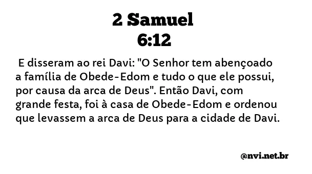 2 SAMUEL 6:12 NVI NOVA VERSÃO INTERNACIONAL