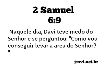2 SAMUEL 6:9 NVI NOVA VERSÃO INTERNACIONAL
