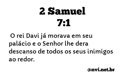 2 SAMUEL 7:1 NVI NOVA VERSÃO INTERNACIONAL