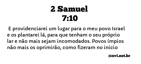 2 SAMUEL 7:10 NVI NOVA VERSÃO INTERNACIONAL