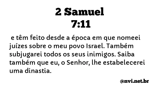 2 SAMUEL 7:11 NVI NOVA VERSÃO INTERNACIONAL