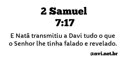 2 SAMUEL 7:17 NVI NOVA VERSÃO INTERNACIONAL