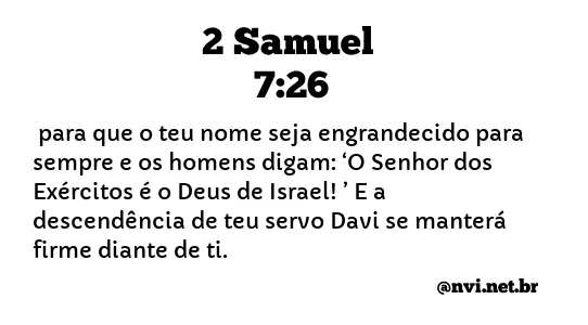 2 SAMUEL 7:26 NVI NOVA VERSÃO INTERNACIONAL