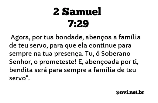 2 SAMUEL 7:29 NVI NOVA VERSÃO INTERNACIONAL