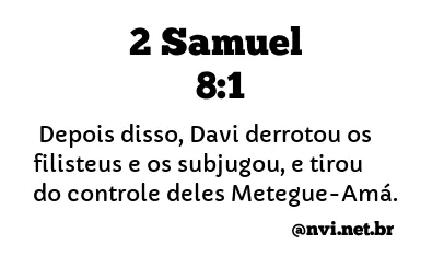2 SAMUEL 8:1 NVI NOVA VERSÃO INTERNACIONAL