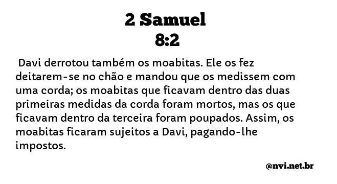 2 SAMUEL 8:2 NVI NOVA VERSÃO INTERNACIONAL