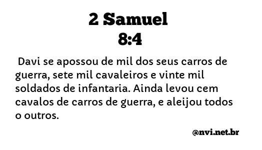 2 SAMUEL 8:4 NVI NOVA VERSÃO INTERNACIONAL