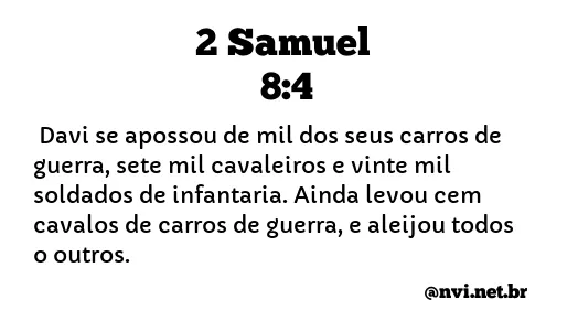 2 SAMUEL 8:4 NVI NOVA VERSÃO INTERNACIONAL