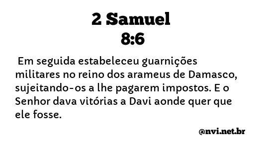 2 SAMUEL 8:6 NVI NOVA VERSÃO INTERNACIONAL