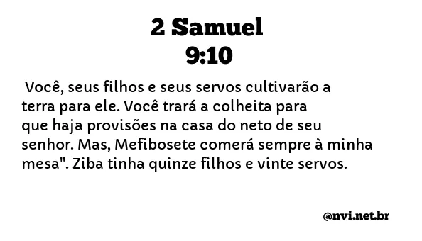 2 SAMUEL 9:10 NVI NOVA VERSÃO INTERNACIONAL