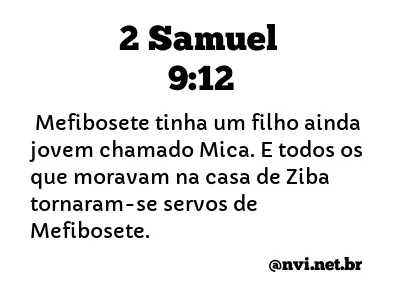 2 SAMUEL 9:12 NVI NOVA VERSÃO INTERNACIONAL