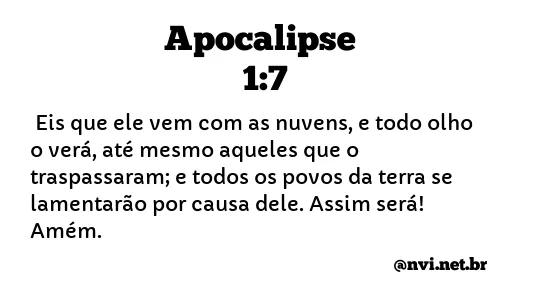 APOCALIPSE 1:7 NVI NOVA VERSÃO INTERNACIONAL