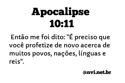 APOCALIPSE 10:11 NVI NOVA VERSÃO INTERNACIONAL