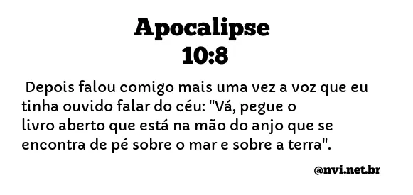 APOCALIPSE 10:8 NVI NOVA VERSÃO INTERNACIONAL