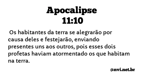 APOCALIPSE 11:10 NVI NOVA VERSÃO INTERNACIONAL