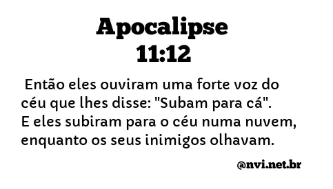APOCALIPSE 11:12 NVI NOVA VERSÃO INTERNACIONAL