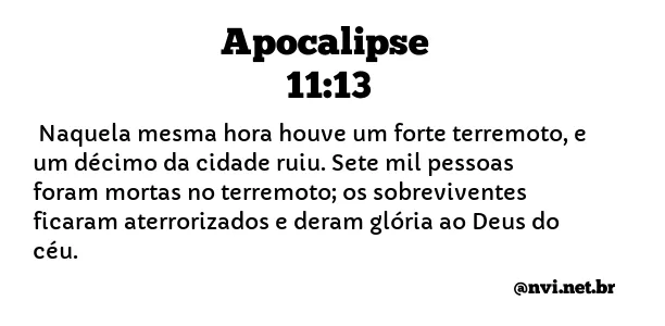 APOCALIPSE 11:13 NVI NOVA VERSÃO INTERNACIONAL