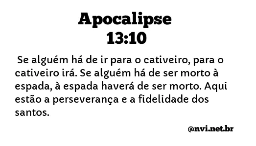 APOCALIPSE 13:10 NVI NOVA VERSÃO INTERNACIONAL