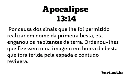 APOCALIPSE 13:14 NVI NOVA VERSÃO INTERNACIONAL