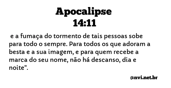 APOCALIPSE 14:11 NVI NOVA VERSÃO INTERNACIONAL