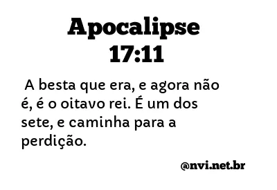 APOCALIPSE 17:11 NVI NOVA VERSÃO INTERNACIONAL