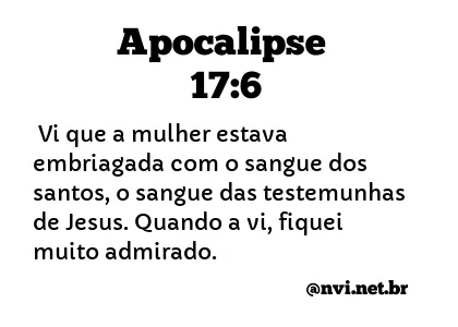 APOCALIPSE 17:6 NVI NOVA VERSÃO INTERNACIONAL