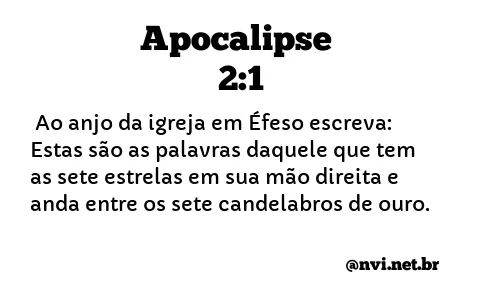 APOCALIPSE 2:1 NVI NOVA VERSÃO INTERNACIONAL